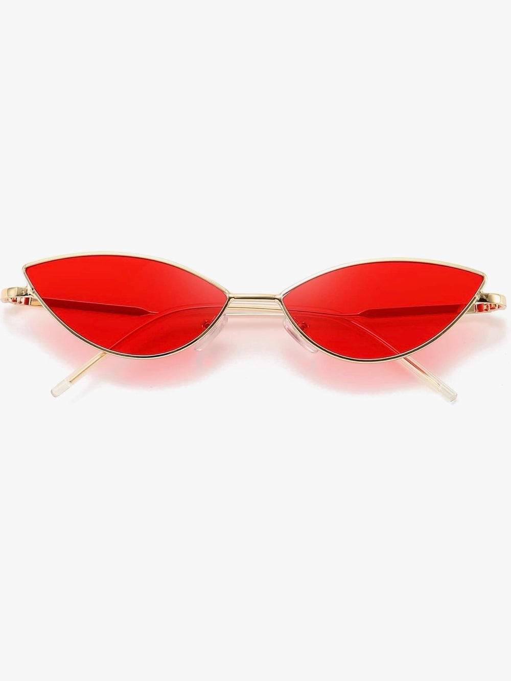 Bold Red Cat-Eye Sunglasses with Gold Frame for Women